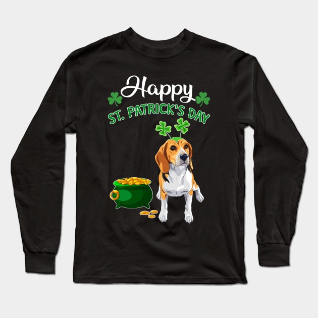 Happy St Patrick_s Day For Beagle Lovers T shirt Long Sleeve T-Shirt by TeeLovely